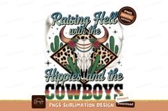 Cow skull with cacti sublimation png Product Image 1