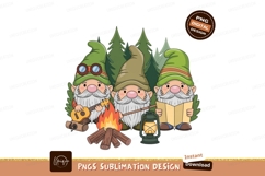 Gnomes camping scene sublimation png Product Image 1