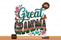 Great grandma floral design sublimation png Product Image 1