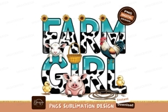 Farm girl animals isolated on transparent background Product Image 1