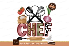 Chef cooking ingredients sublimation png Product Image 1