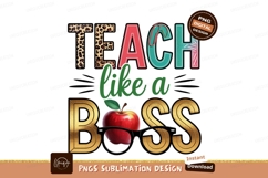 Teach like a boss isolated png sublimation png Product Image 1