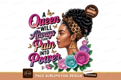 Black queen with roses sublimation png Product Image 1