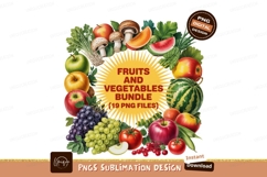 Fruits and vegetables bundle design sublimation png Product Image 1