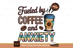 Fueled by coffee design sublimation png Product Image 1