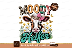 Moody heifer sublimation png Product Image 1