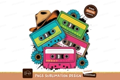 Retro cassette tapes isolated on transparent background Product Image 1