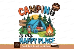 Camping is my happy place png sublimation png Product Image 1