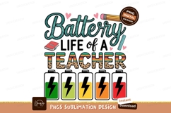 Battery life of a teacher sublimation png Product Image 1