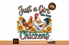 Just a girl who loves chickens sublimation png Product Image 1