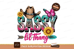 Sassy cowboy hat and flowers sublimation png Product Image 1