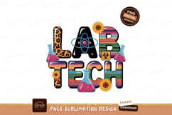 Lab tech design with sunflowers sublimation png Product Image 1