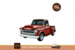 Vintage red truck isolated on transparent background Product Image 1