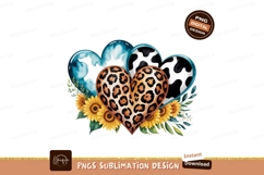 Hearts with sunflowers sublimation png Product Image 1