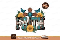 Faith cross sunflowers isolated on transparent background su Product Image 1