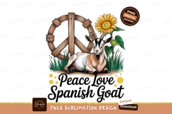 Spanish goat peace love design sublimation png Product Image 1
