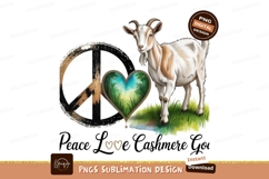 Cashmere goat peace love design sublimation png Product Image 1