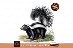Striped skunk isolated on transparent background sublimation Product Image 1