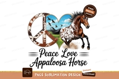Appaloosa horse peace and love sublimation png Product Image 1