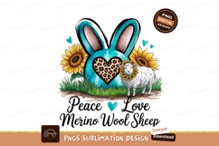 Merino sheep peace and love symbol sublimation png Product Image 1