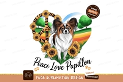 Papillon with peace symbol sublimation png Product Image 1