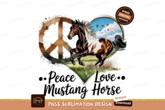 Peace love mustang horse sublimation png Product Image 1