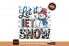 Festive snowman with snowflakes sublimation png Product Image 1