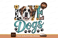 Saint bernard love dogs sublimation png Product Image 1