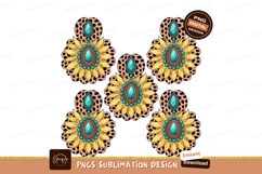 Sunflower earrings isolated on transparent background Product Image 1