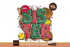 Softball sister design isolated on transparent background Product Image 1