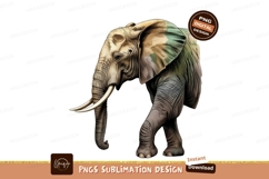Gray elephant isolated on transparent background sublimation Product Image 1