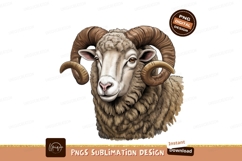 Brown ram isolated on transparent background sublimation png Product Image 1