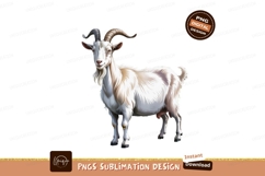 White goat isolated on transparent background sublimation pn Product Image 1
