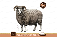 Woolly ram standing sublimation png Product Image 1