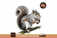 Squirrel with acorn isolated on transparent background Product Image 1