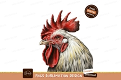 Rooster head with red crest sublimation png Product Image 1