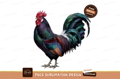 Colorful rooster full body sublimation png Product Image 1