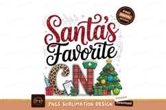 Santas favorite nurse sublimation png Product Image 1