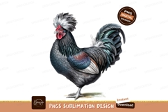Grey crested hen isolated on transparent background Product Image 1