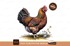 Brown hen stands tall sublimation png Product Image 1