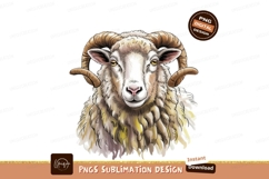 Ram portrait isolated on transparent background sublimation Product Image 1