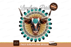 Longhorn pride with feathers sublimation png Product Image 1