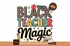 Black teacher magic design sublimation png Product Image 1