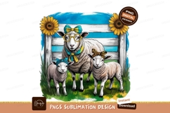 Sheep family sublimation png Product Image 1