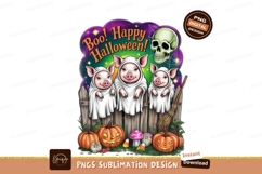 Pigs in ghost costumes sublimation png Product Image 1