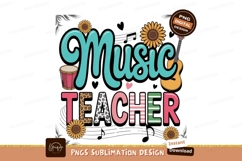 Music teacher with guitar design sublimation png Product Image 1