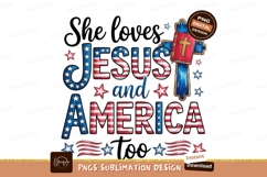 She loves jesus and america sublimation png Product Image 1
