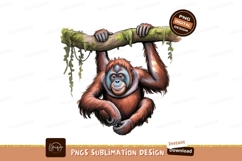 Orangutan on branch sublimation png Product Image 1