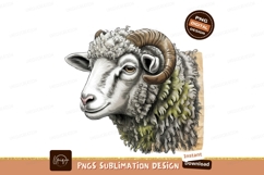 Ram portrait watercolor style sublimation png Product Image 1