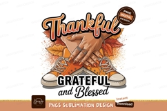 Thankful grateful and blessed isolated on transparent Product Image 1